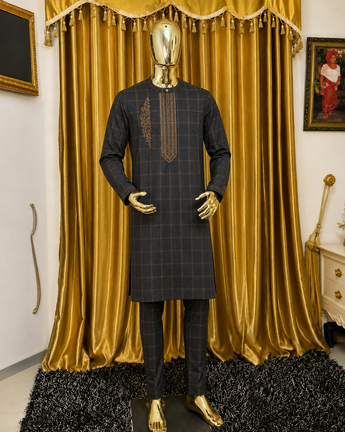 Red Fashion prestige native men outfit
